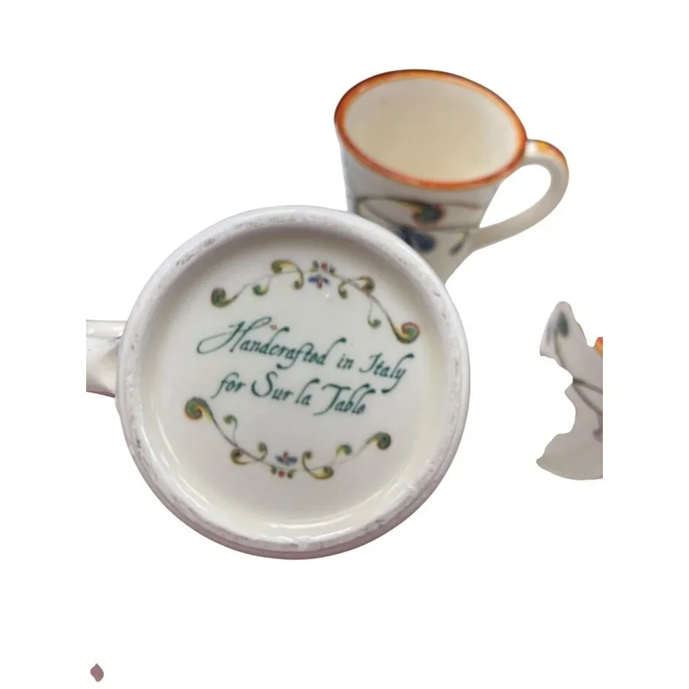 Sur La Table Italian handcrafted multi color ceramic 5 piece mug set SKU 9940